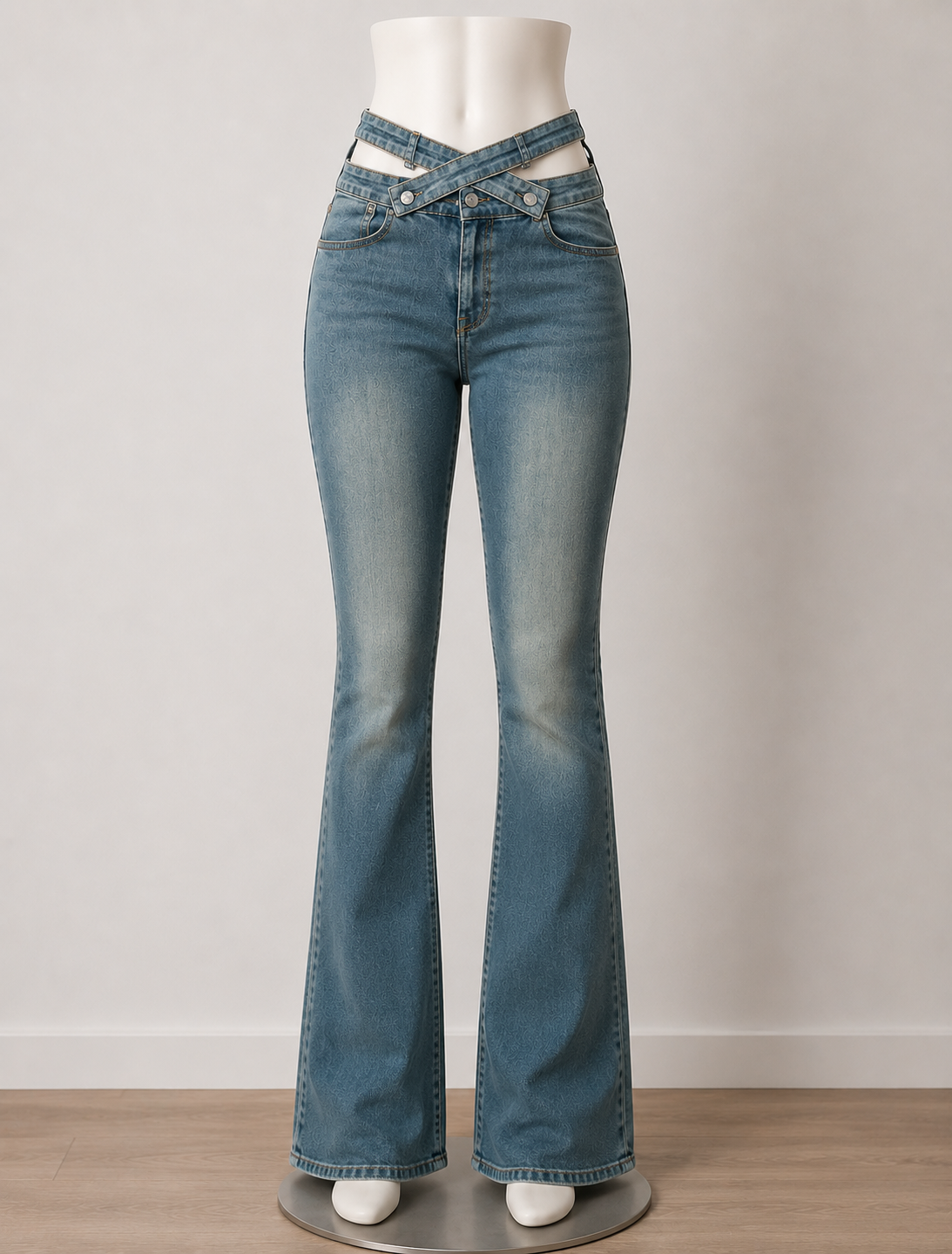 Criss cross denim